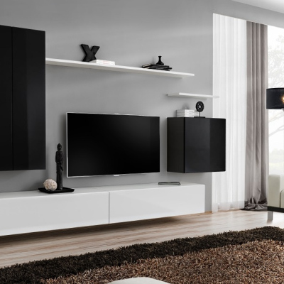 Wohnzimmerwand RIONATA 2 - schwarz/weiß