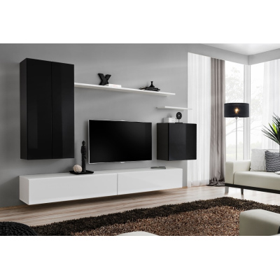 Wohnzimmerwand RIONATA 2 - schwarz/weiß