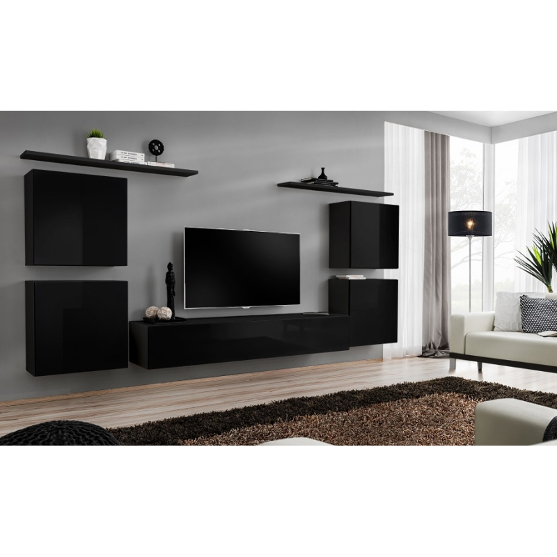 Wohnzimmerwand RIONATA 4 - schwarz