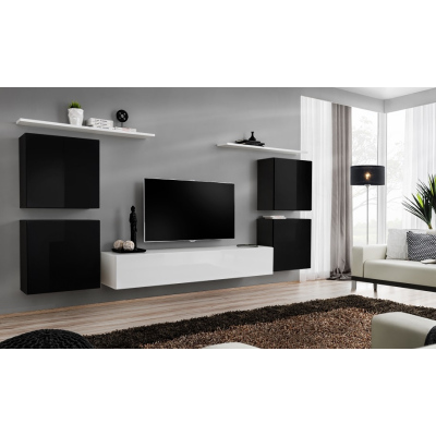 Wohnzimmerwand RIONATA 4 - schwarz/weiß