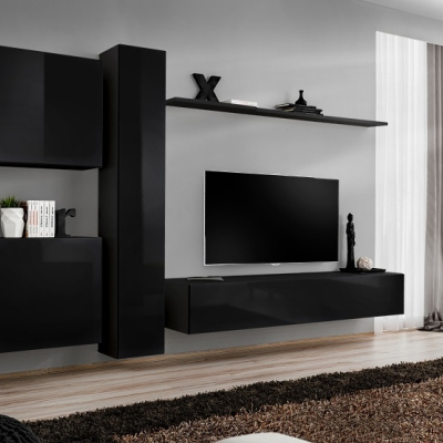 Wohnzimmerwand RIONATA 6 - schwarz