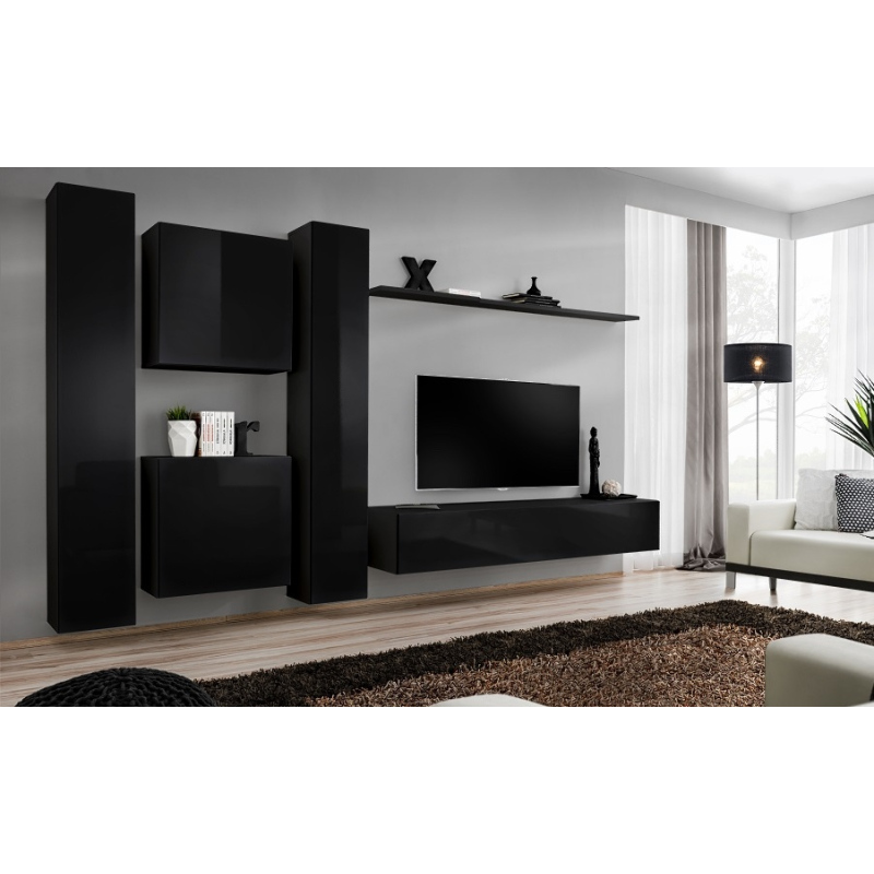 Wohnzimmerwand RIONATA 6 - schwarz