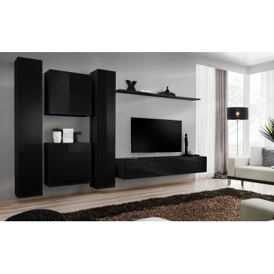 Wohnzimmerwand RIONATA 6 - schwarz