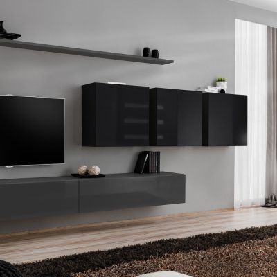 Wohnzimmerwand RIONATA 7 – Graphit/Schwarz