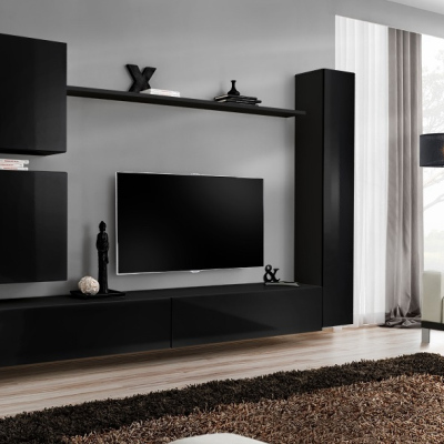 Wohnzimmerwand RIONATA 8 - schwarz