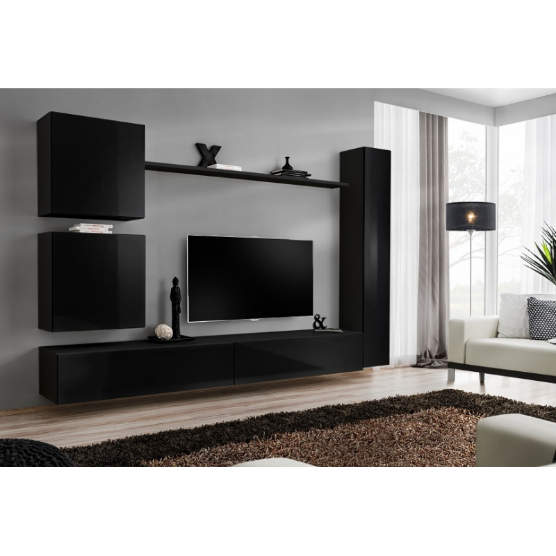 Wohnzimmerwand RIONATA 8 - schwarz