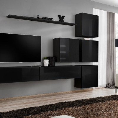 Wohnzimmerwand RIONATA 9 - schwarz