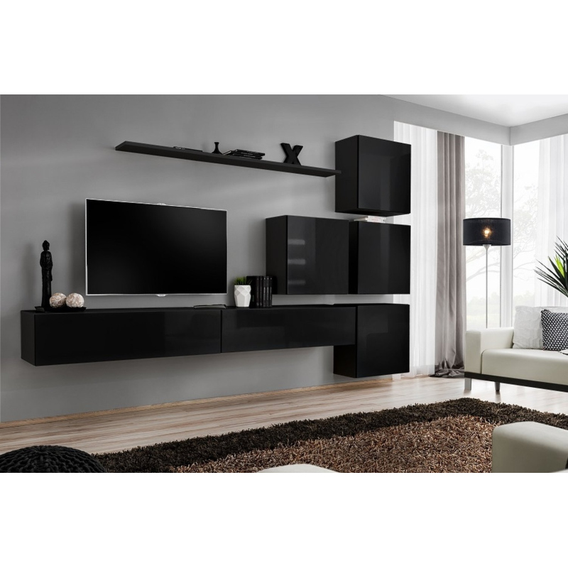 Wohnzimmerwand RIONATA 9 - schwarz