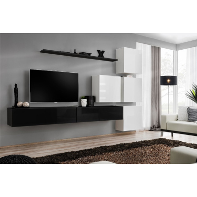Wohnzimmerwand RIONATA 9 - schwarz/weiß