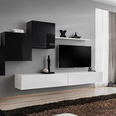 Wohnzimmerwand RIONATA 10 - schwarz/weiß