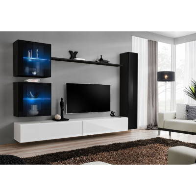 Wohnzimmerwand RIONATA 18 - schwarz/weiß