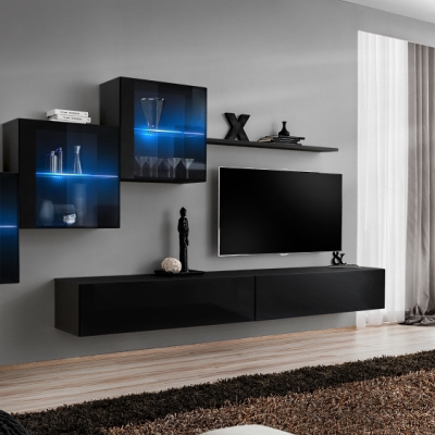 Wohnzimmerwand RIONATA 20 - schwarz