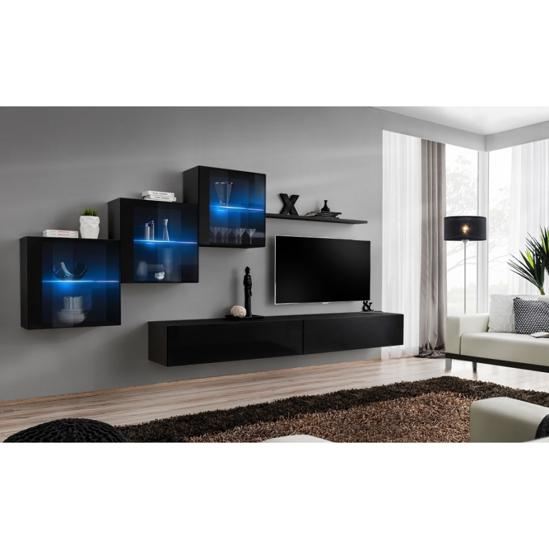 Wohnzimmerwand RIONATA 20 - schwarz