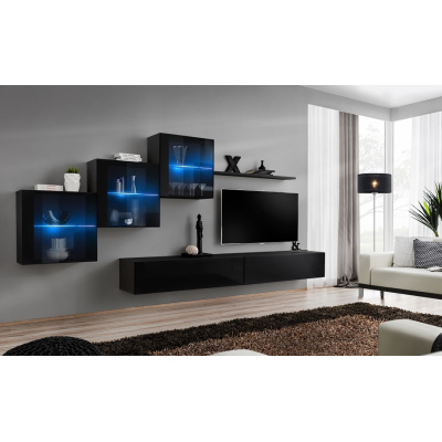 Wohnzimmerwand RIONATA 20 - schwarz