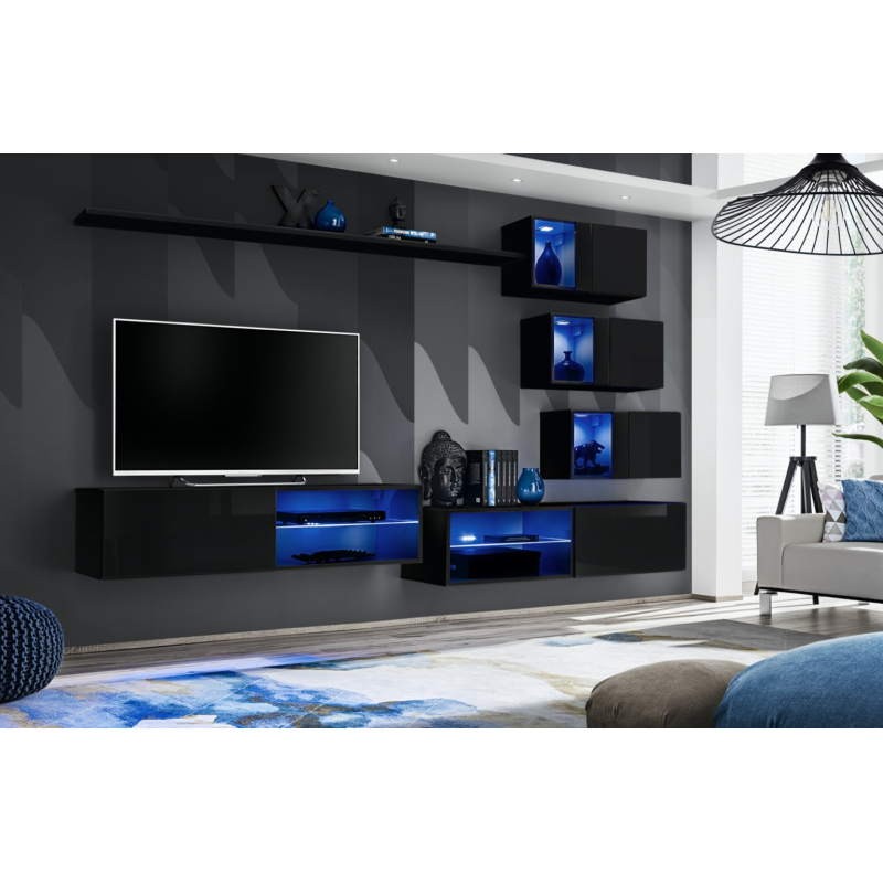 Wohnzimmerwand RIONATA 24 - schwarz