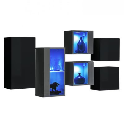 Wohnzimmerschränke RIONATA 4 - schwarz / graphit