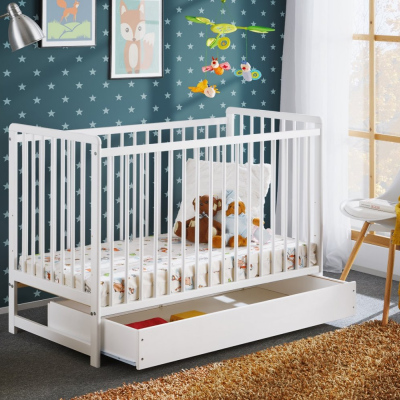 Kinderbett mit Stauraum ERA - 60x120, weiß