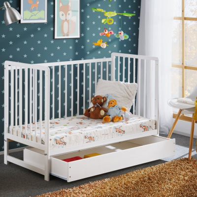 Kinderbett mit Stauraum ERA - 60x120, weiß