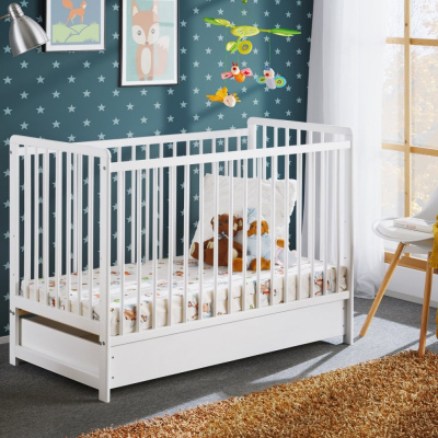 Kinderbett mit Stauraum und Matratze ERA - 60x120, weiß