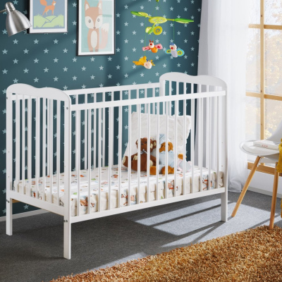 Babybett mit Matratze FINA - 60x120, weiß