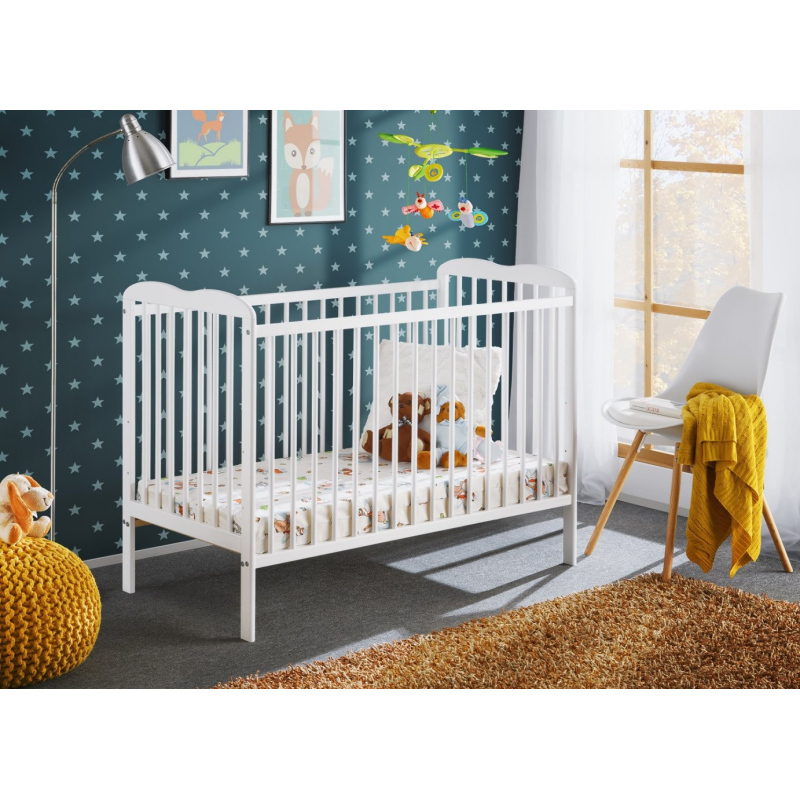 Babybett mit Matratze FINA - 60x120, weiß