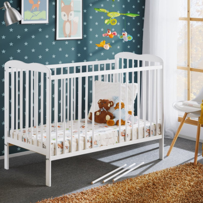 Babybett mit Matratze FINA - 60x120, weiß