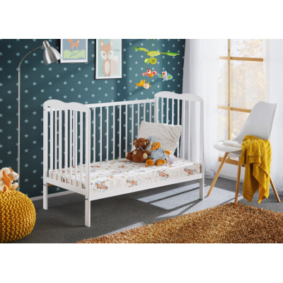Babybett mit Matratze FINA - 60x120, weiß