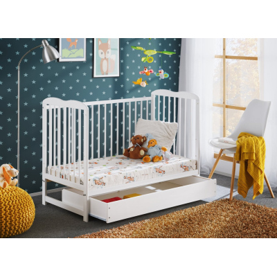 Babybett mit Stauraum FINA - 60x120, weiß