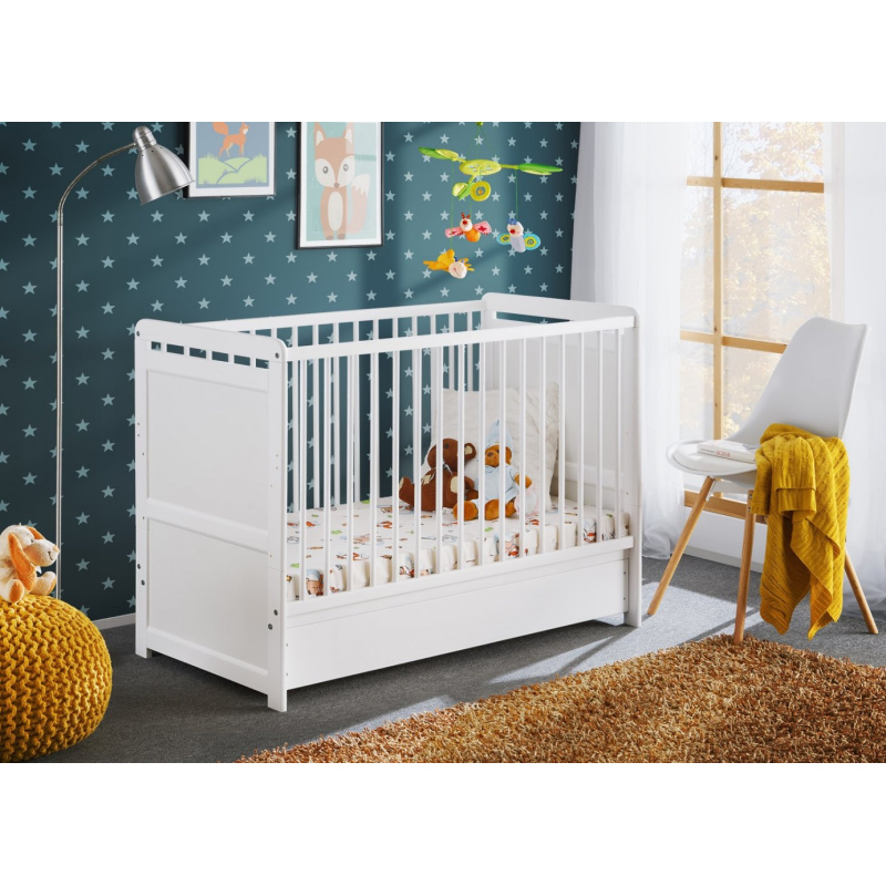 Kinderbett mit Stauraum NAE - 60x120, weiß