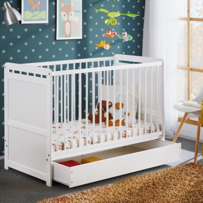 Kinderbett mit Stauraum NAE - 60x120, weiß