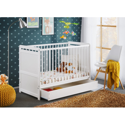 Kinderbett mit Stauraum NAE - 60x120, weiß