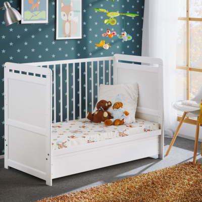 Kinderbett mit Stauraum NAE - 60x120, weiß
