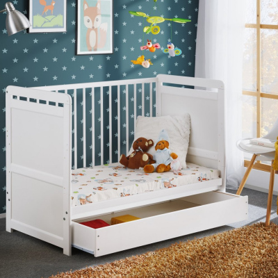 Kinderbett mit Stauraum NAE - 60x120, weiß