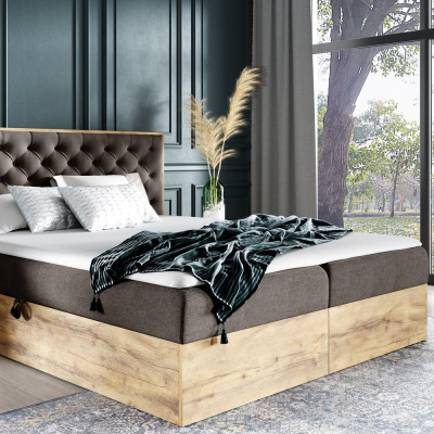 Boxspringbett CHANTELLE 3 – 160x200, Braun + GRATIS Topper