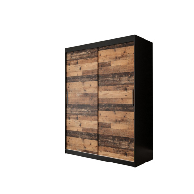 Zweitüriger Kleiderschrank ORISA 1 – Breite 150 cm, schwarz / Old Style