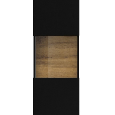 Moderne Glasvitrine BONA – Schwarz / Wotan