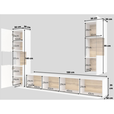 Moderne Glasvitrine BONA – Schwarz / Wotan