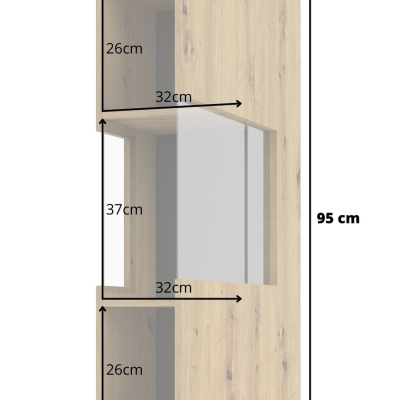 Moderne Glasvitrine BONA – Schwarz / Wotan