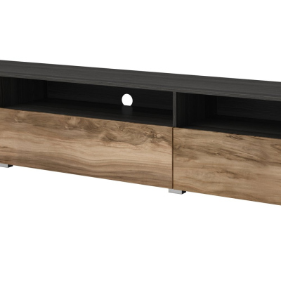 Designer-Fernsehtisch BRYCE – Nuss Satin / Touchwood