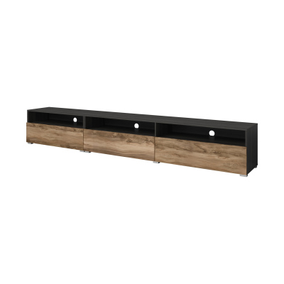 Designer-Fernsehtisch BRYCE – Nuss Satin / Touchwood