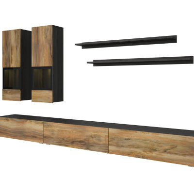 Designer-Fernsehtisch BRYCE – Nuss Satin / Touchwood