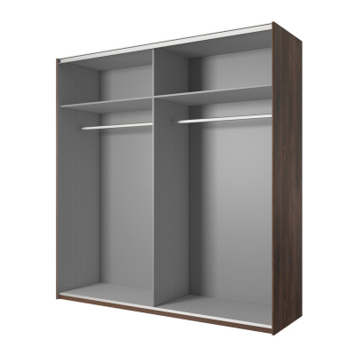 Spiegelschrank LJUBA – Breite 200 cm, Eiche Flagstaff / schwarz supermatt