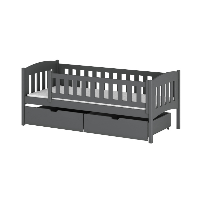 Kinderbett mit Barriere GERTA – 90x200, Graphit