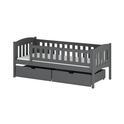 Kinderbett mit Barriere GERTA – 90x200, Graphit