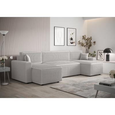 Bequeme Schlafcouch in U-Form RADANA – weiß