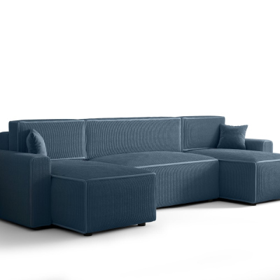 Bequeme U-förmige Schlafcouch RADANA – blau