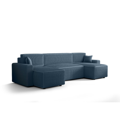 Bequeme U-förmige Schlafcouch RADANA – blau