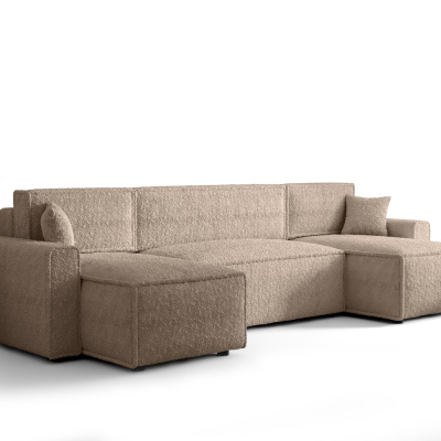 Bequeme U-förmige Schlafcouch RADANA – hellbraun 1