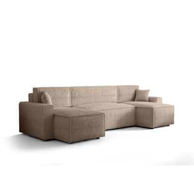 Bequeme U-förmige Schlafcouch RADANA – hellbraun 1