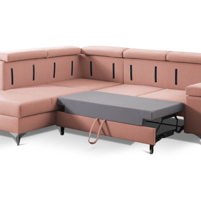 RAIWIN Schlafsofa mit Stauraum - rosa